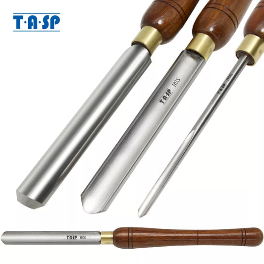 TASP HSS Roughing Spindle Gouge Woodturning Tools 25 & 22mm Woodworking Turning Chisels with Walnut Handle for Lathe